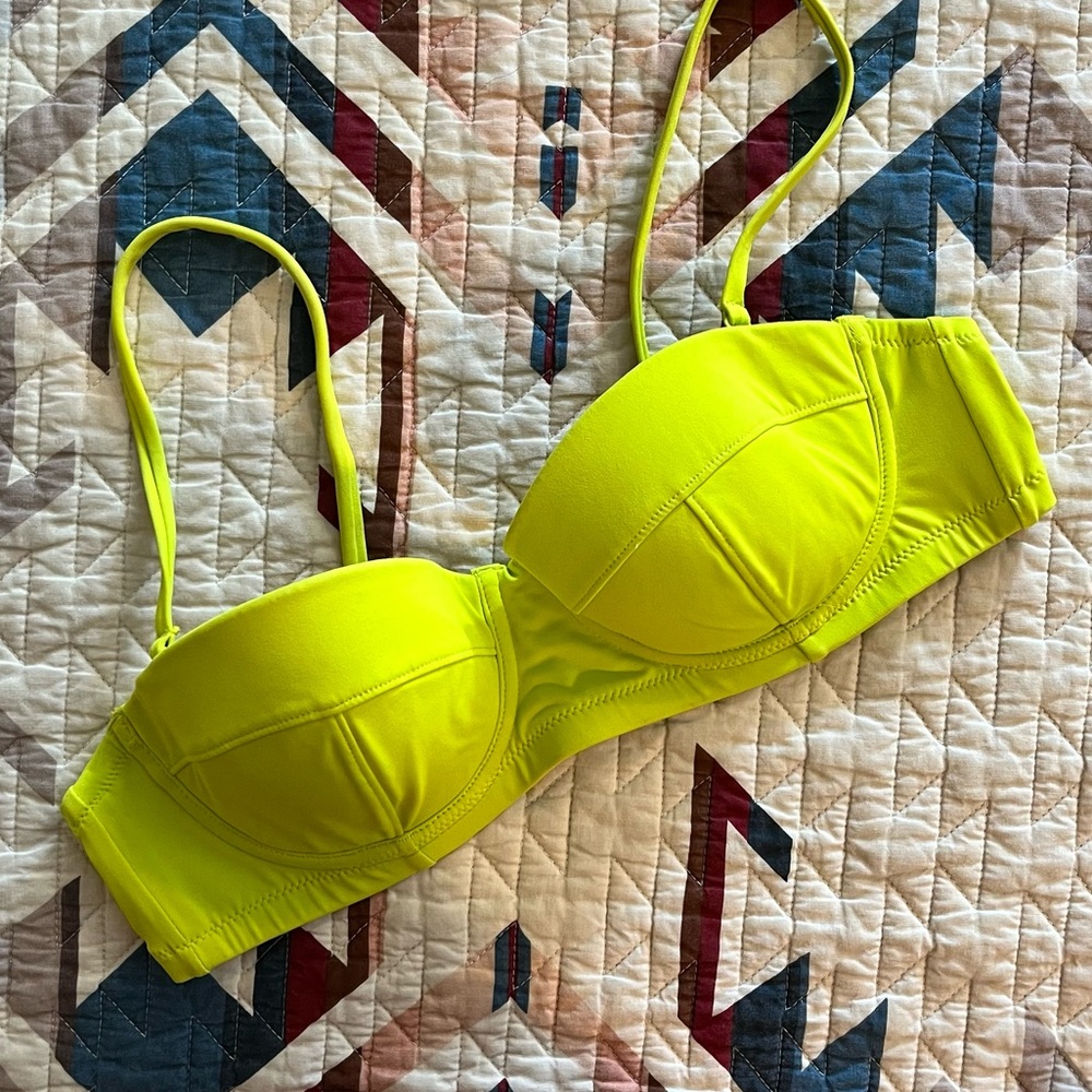 34A J. Crew Chartreuse Green Swimsuit Top